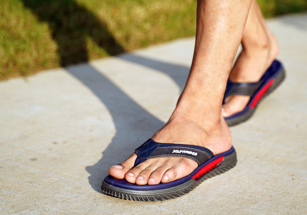 Most comfortable flip flops for walking mens hot sale