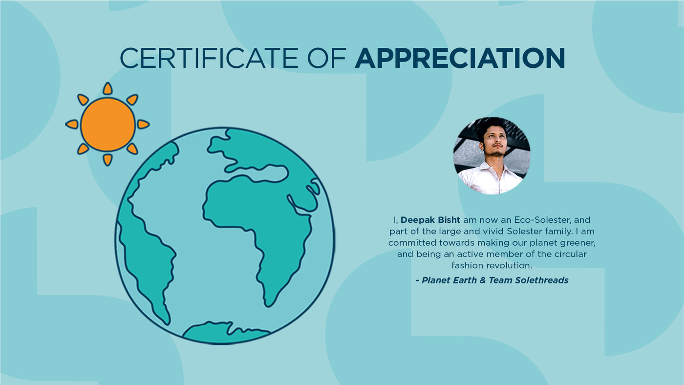 Solethreads Certificate of appreciation 