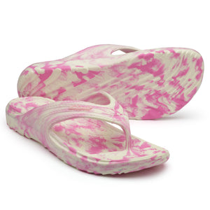 Shop Solethreads Pink ORTHO MARBLE Marble-effect Flip flops for Women